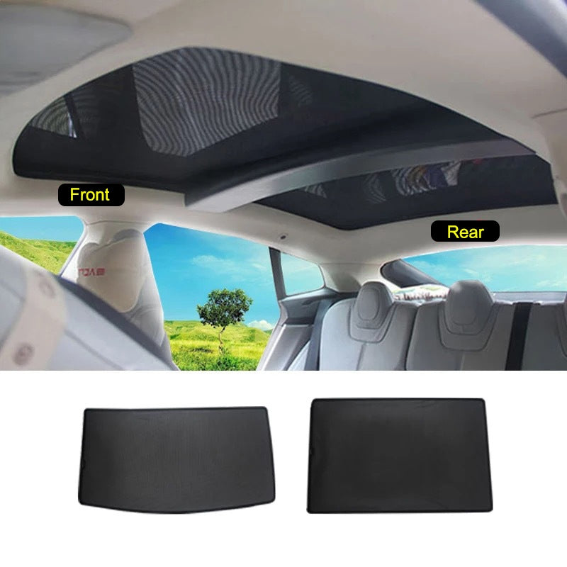 Tesla Model S Glass Roof Sunshade & Front And Rear Sunroof Shades