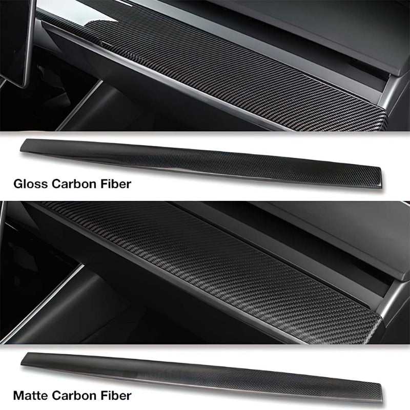 Tesla Model 3/Y Carbon Fiber Dash Cover - Real Molded Carbon Fiber