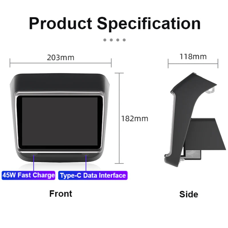 Tesla Model 3/Y 7.2” Rear Entertainment & Climate Control Display